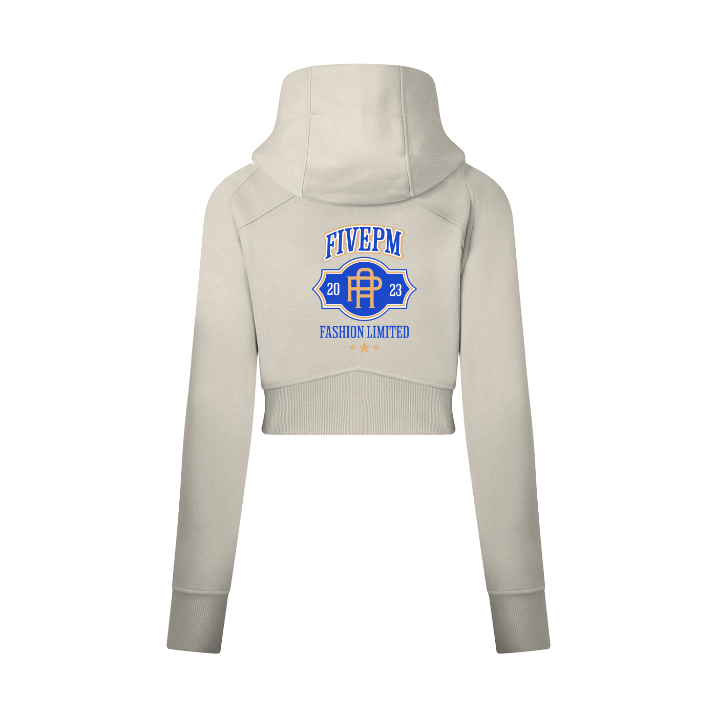 Womens "University" Cropped Zip-Through Hoodie
